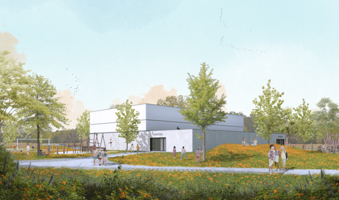 Renderbeelden voor de toekomstige school - Vilvoorde Houtem