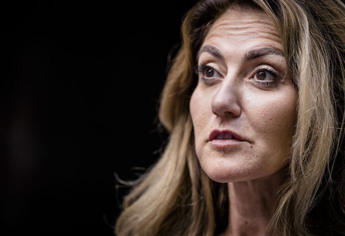 Dilan Yesilgoz, minister van Justitie en Veiligheid, na afloop van een overleg op het Binnenhof.