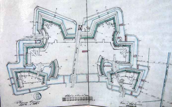 Oude plattegrond van Fort aan de Buursteeg.