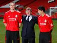 Andy Carroll, Kenny Dalglish en Luis Suárez.