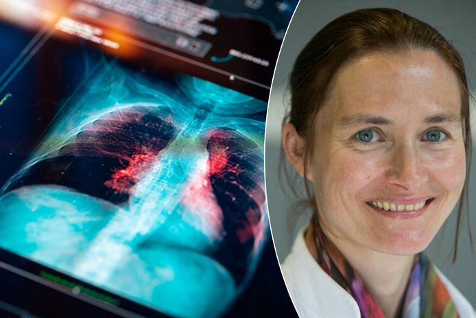 Dokter Annelies Janssens legt uit hoe longkanker behandeld wordt.