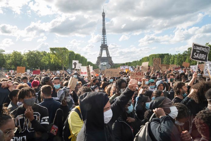 Protest in Parijs zaterdag.
