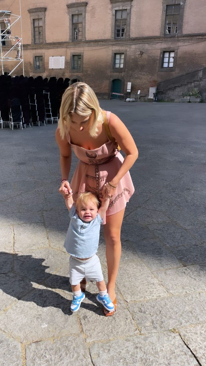 Kat Kerkhovs with her son, Siro.