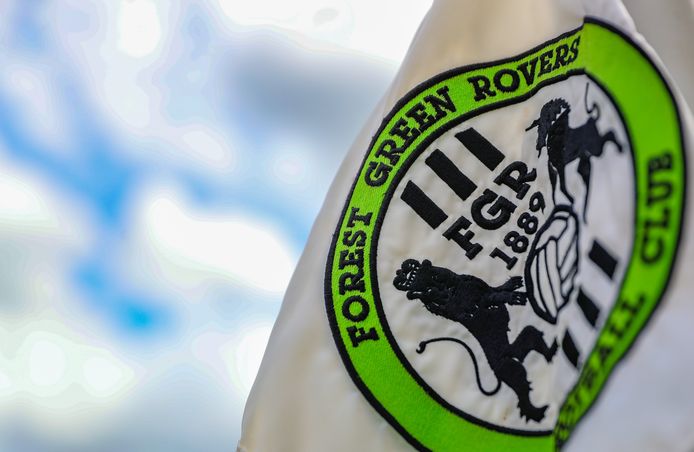 Het clublogo van Forest Green Rovers, officieel de groenste voetbalclub ter wereld.