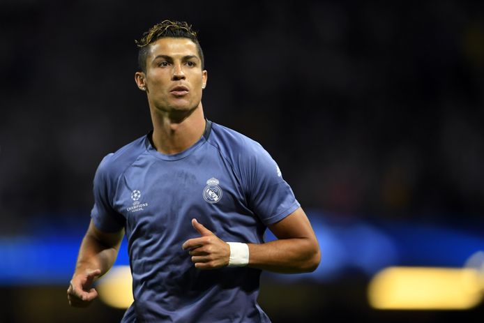 Cristiano Ronaldo voor aanvang van de Champions League-finale tegen Juventus.