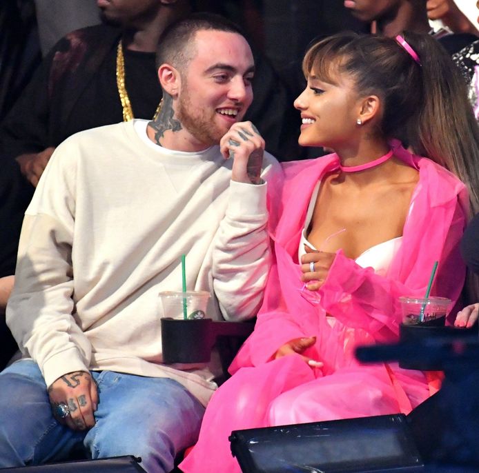 Mac Miller en Ariana Grande tijdens hun relatie.