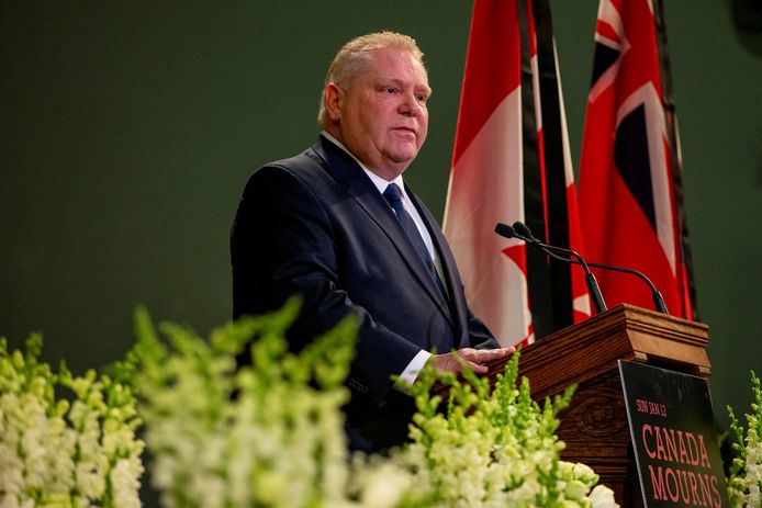 Doug Ford, de premier van de provincie Ontario, waar de mijn zich bevindt. Archiefbeeld.
