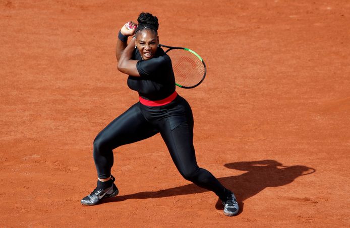 Serena Williams in haar catsuit.