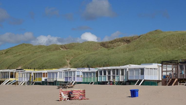 Strandhuisjes in Castricum. Volgens het Kustpact moeten zones nabij natuurgebieden op het Noordzeestrand vrij van dit soort bebouwing blijven. Beeld foto auteur