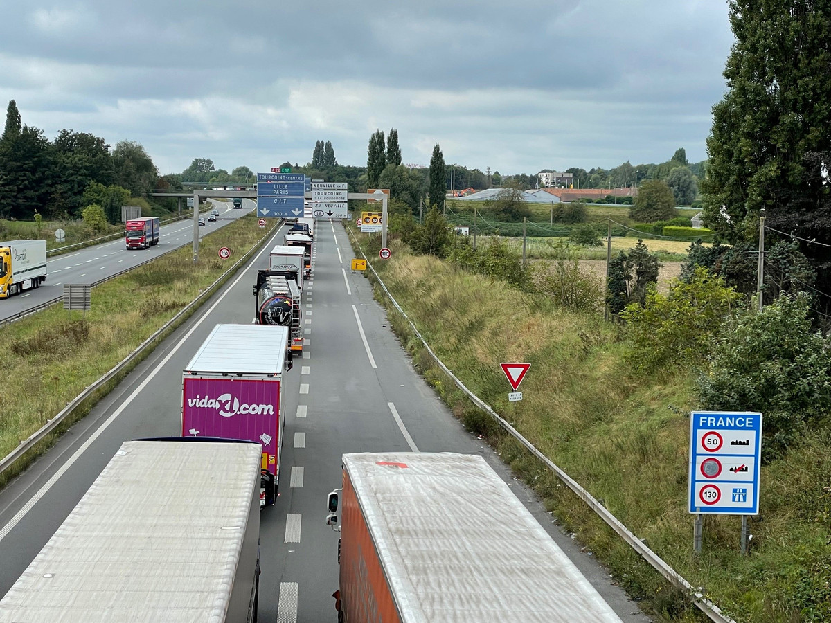 Actie tegen transmigranten veroorzaakt nog hele week files op WestVlaamse snelwegen Foto hln.be