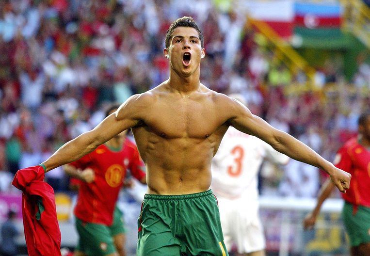 Ronaldo op het EK in Portugal, in 2004. Beeld AFP