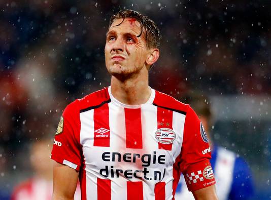 Luuk de Jong in 2017 tijdens Heerenveen-PSV.