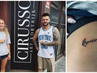 Red Flame Tessa Wullaert laat zich tatoeëren in Kortrijk