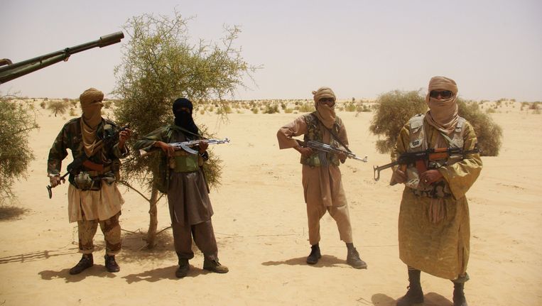 Strijders van radicaal-islamitische beweging Ansar Dine in Mali. Beeld AP