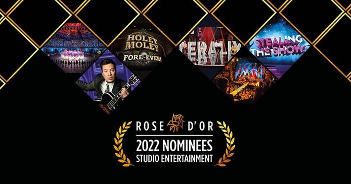 De genomineerden voor de Rose d'Or (Gouden Roos) in de categorie 'Studio Entertainment'.