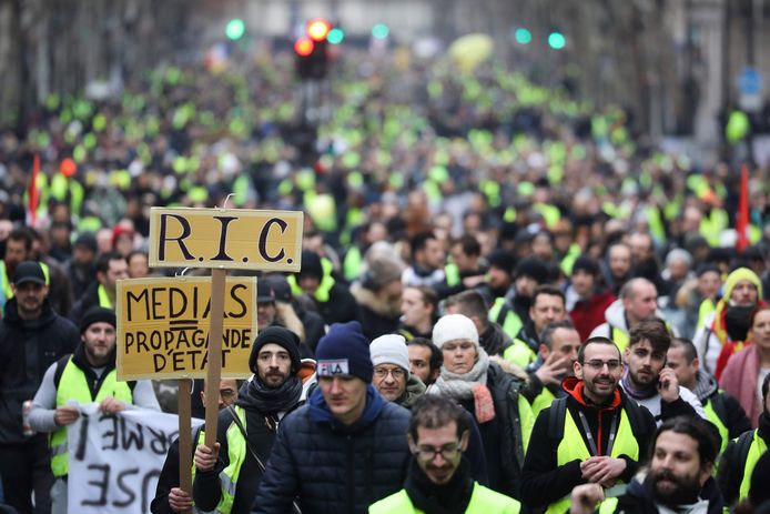 Onder meer in Parijs waren er weer protesten van de gele hesjes.