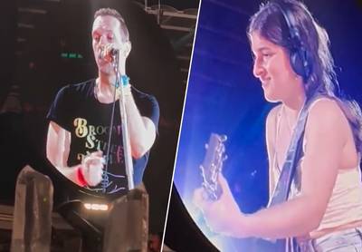 Gillian krijgt gitaar en mag mee optreden met Coldplay in Koning Boudewijnstadion