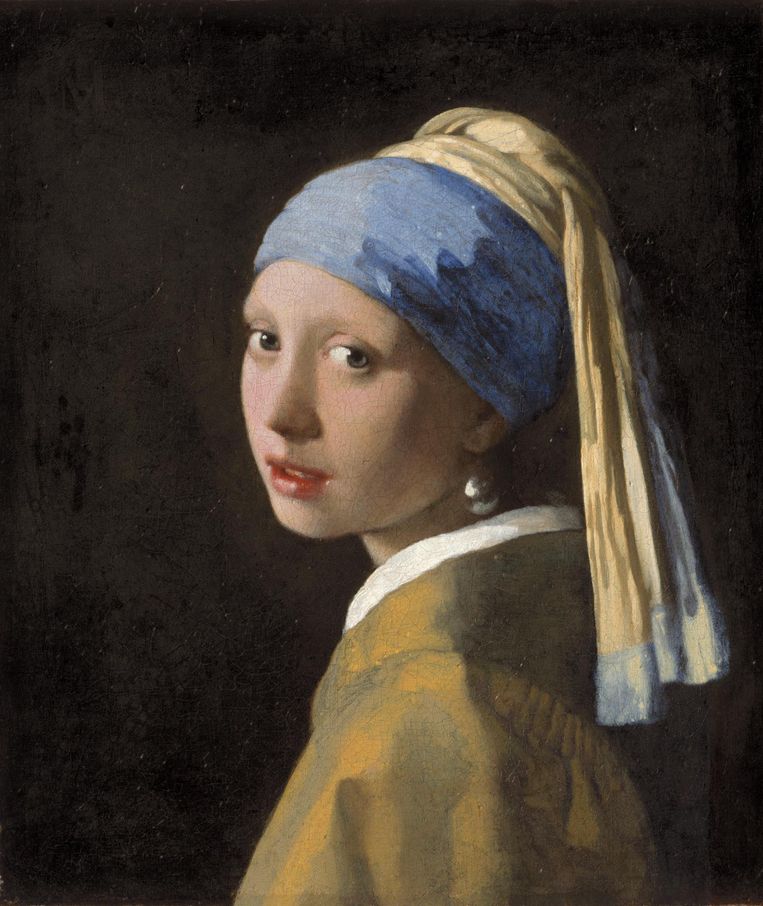 Johannes Vermeer - Meisje met de parel, circa 1665 Mauritshuis, Den Haag Beeld 