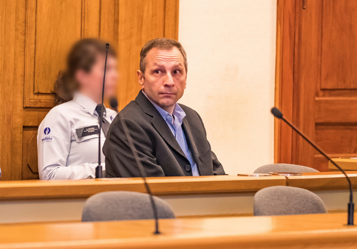 Johan Devriendt op het derde assisenproces in Leuven, in 2017. Uiteindelijk verdict: levenslang.  Beeld Photo News