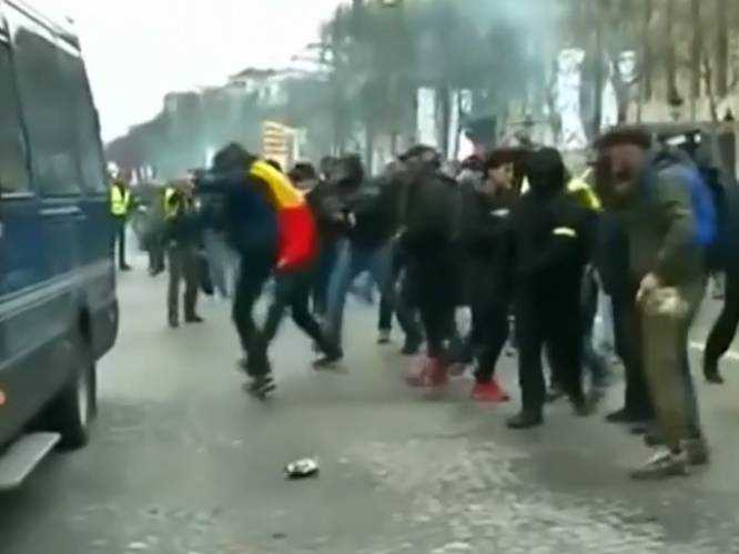 Zeven Belgen opgepakt bij gewelddadig protest gele hesjes in Parijs