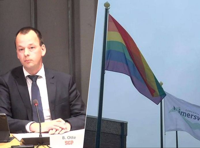 Het Reimerswaalse SGP-raadslid Artwin Otte: ,,Waarom wel de regenboogvlag en niet de IsraÃ«lische vlag? Dat is inconsequent.â€
