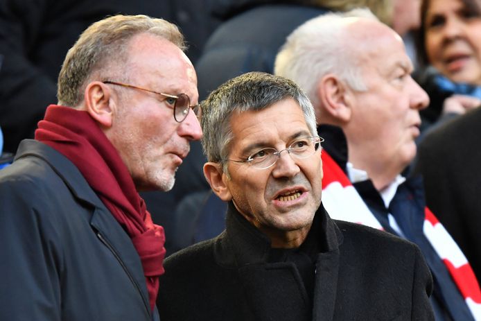 Bayern-voorzitter Herbert Hainer (rechts) met CEO Karl-Heinz Rummenigge.