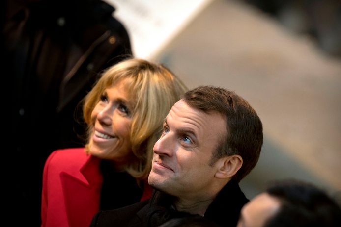 Emmanuel Macron en zijn vrouw Brigitte.
