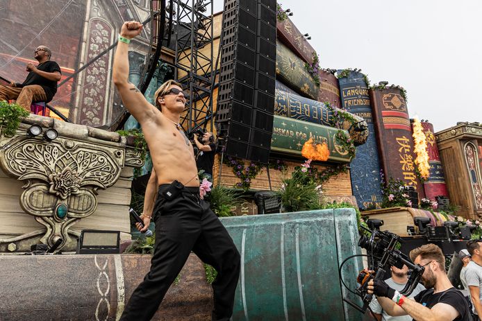 Gold band during their performance at Tomorrowland