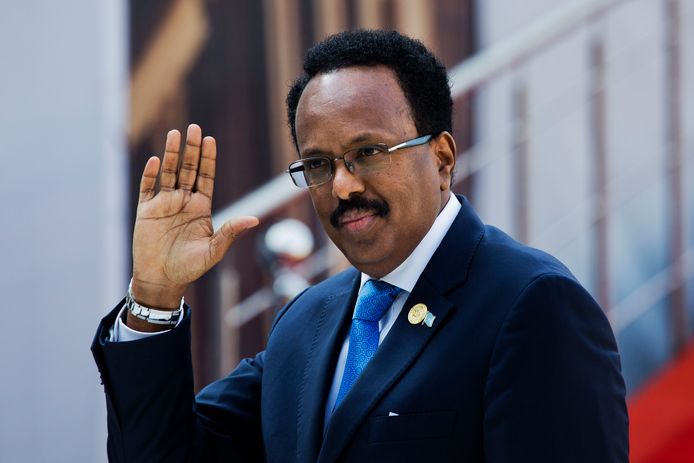 Mohamed Abdullahi Mohamed op de dag dat hij werd beëdigd als president.