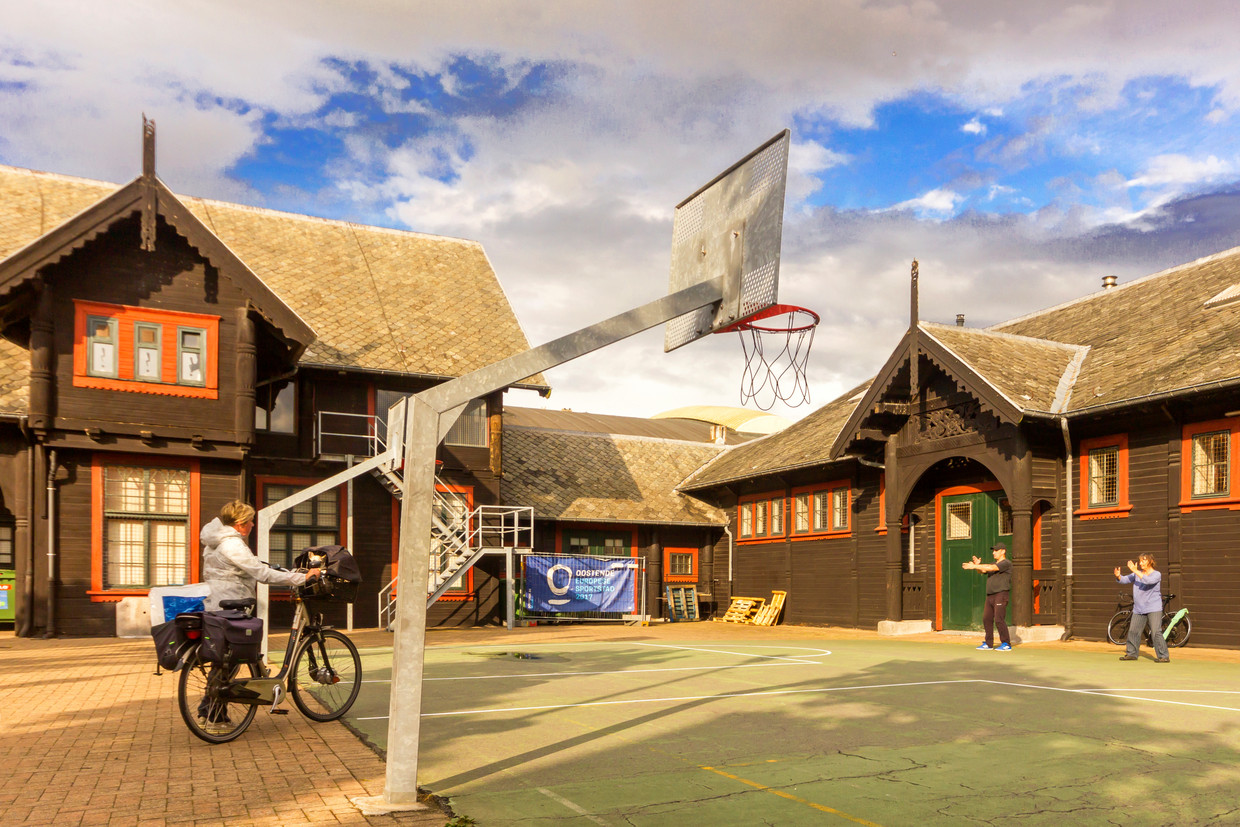 In de Koninklijke Stallingen werkt Marvin Gaye zich in het zweet met boksen en basketballen. Beeld Sander Groen