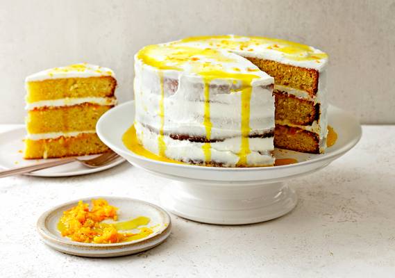 Dessert van je dromen: smeuïge sinaasappelstapelcake