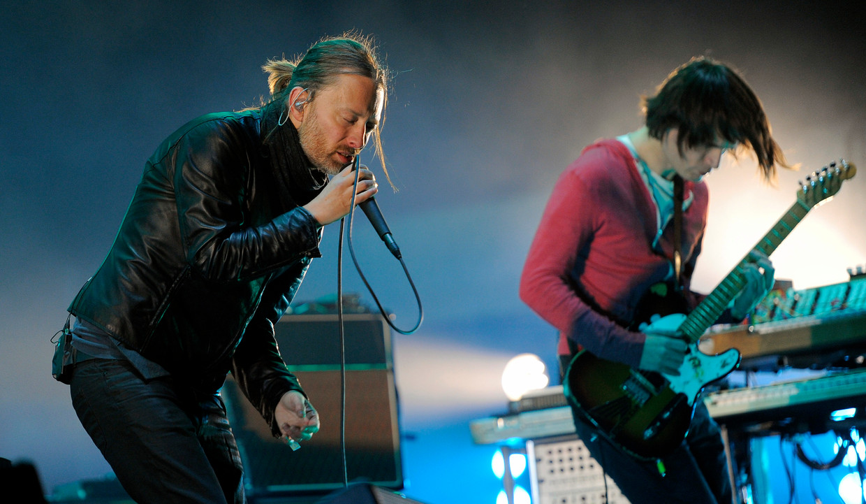 Thom Yorke en Jonny Greenwood, de twee Radiohead-leden die graag de handen in elkaar slaan met regisseur Paul Thomas Anderson. Beeld AP