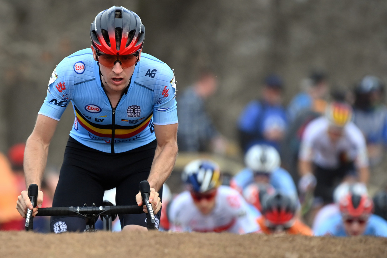 Toon Aerts op het voorbije WK veldrijden in Fayetteville, Arkansas. Beeld BELGA