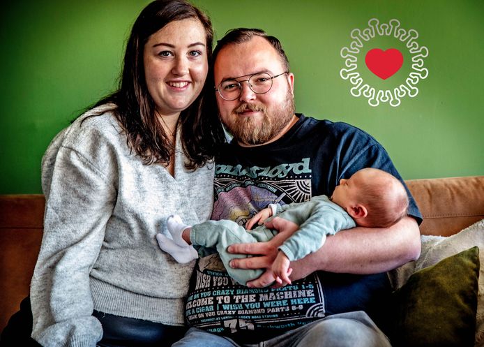 Iris, Mike en baby James.