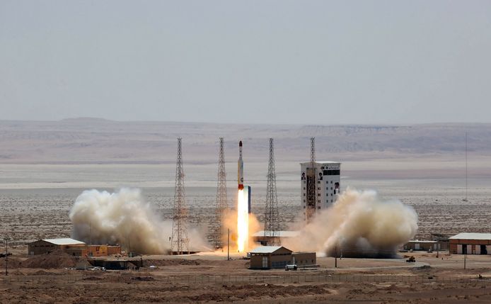 Een raketlancering van Iran op 27 juli 2017.