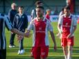Marouane Afaker druipt af na de 0-5 van Hercules. IJsselmeervogels komt volgend seizoen uit in de derde divisie.