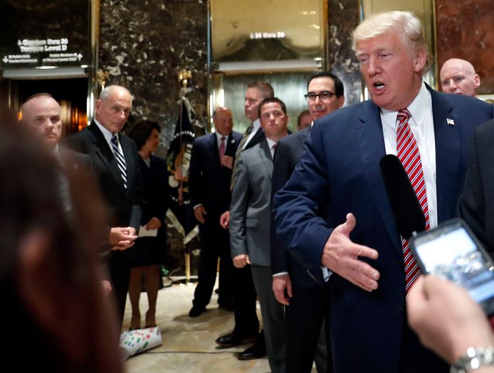 President Donald Trump in Trump Tower in New York.