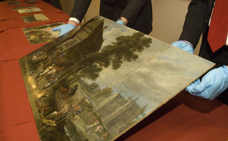 Eén van de teruggevonden werken, de Jan Brueghel, uit de collectie-Noortman. Foto ANP/Ruben Schipper Beeld 