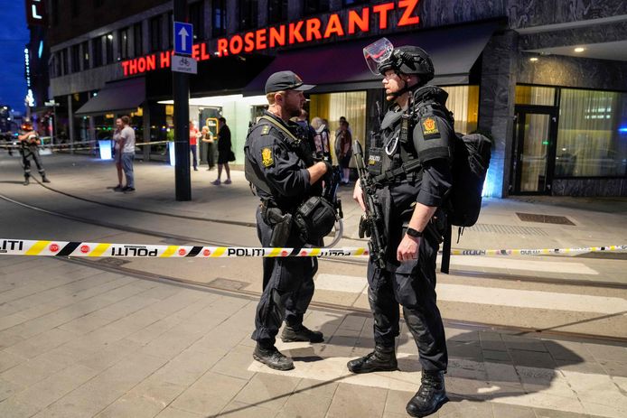 De politie heeft de omgeving afgesloten voor het publiek. (25/6/22)