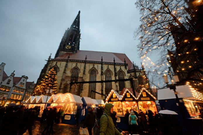 De kerstmarkt in Münster is niet toegankelijk voor ongevaccineerden.
