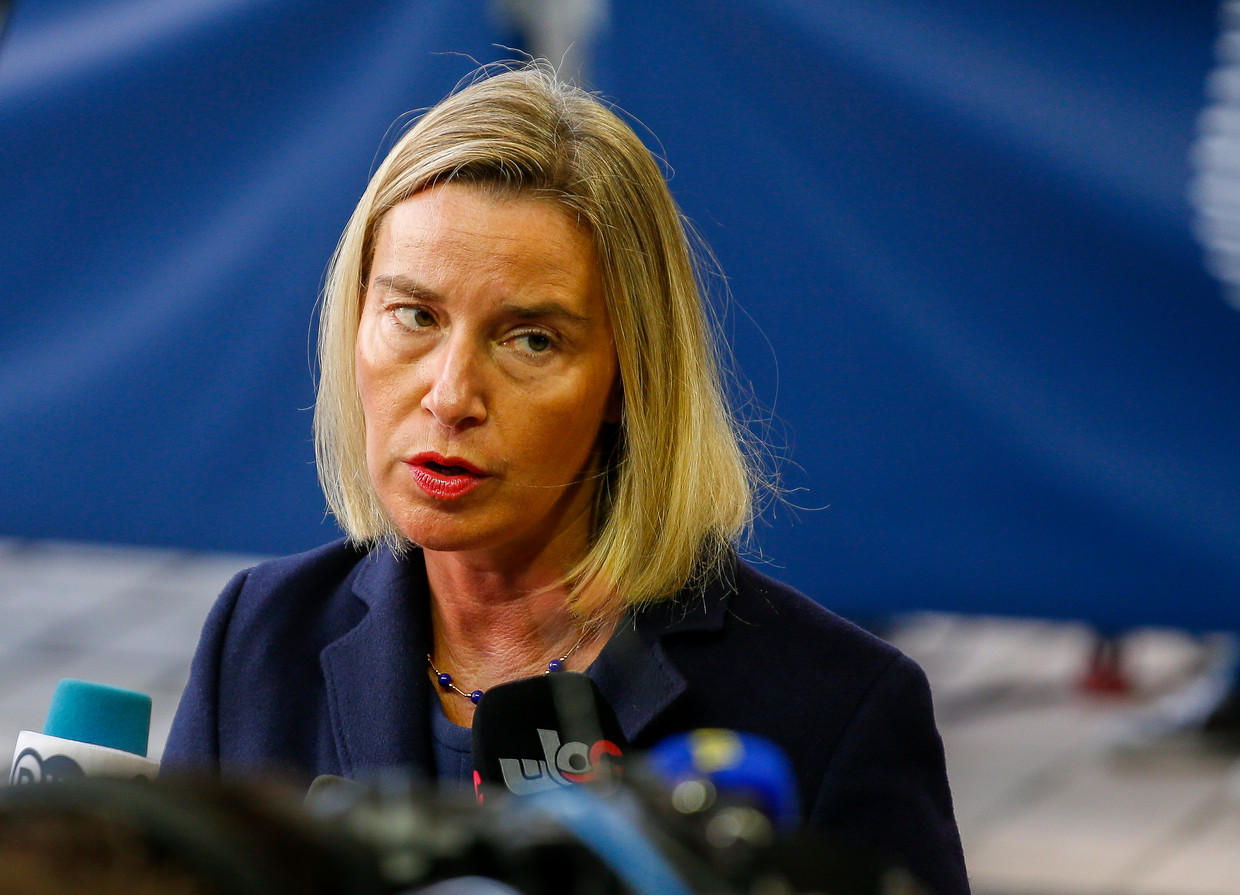 EU-buitenlandcoordinator Federica Mogherini vindt dat de EU met een heldere en duidelijke stem haar ongenoegen aan Turkije duidelijk maakt.  Beeld EPA
