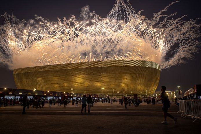 Vuurwerk boven het Lusail Stadium na de WK-finale van vorige week.