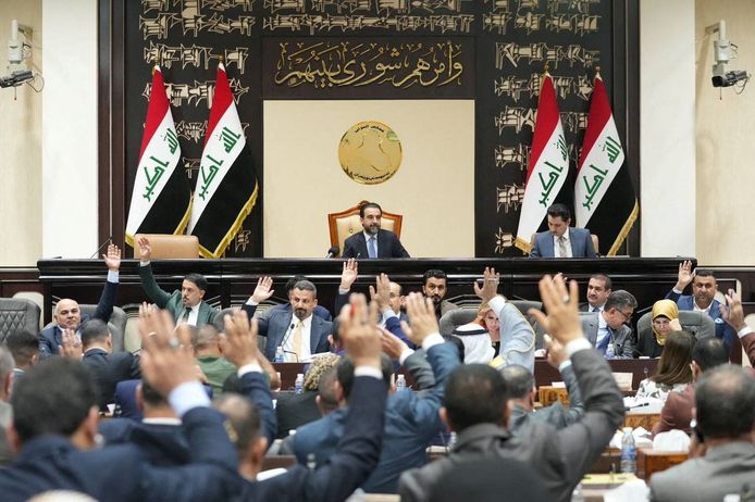 Stemming in Irakees parlement, foto ter illustratie.