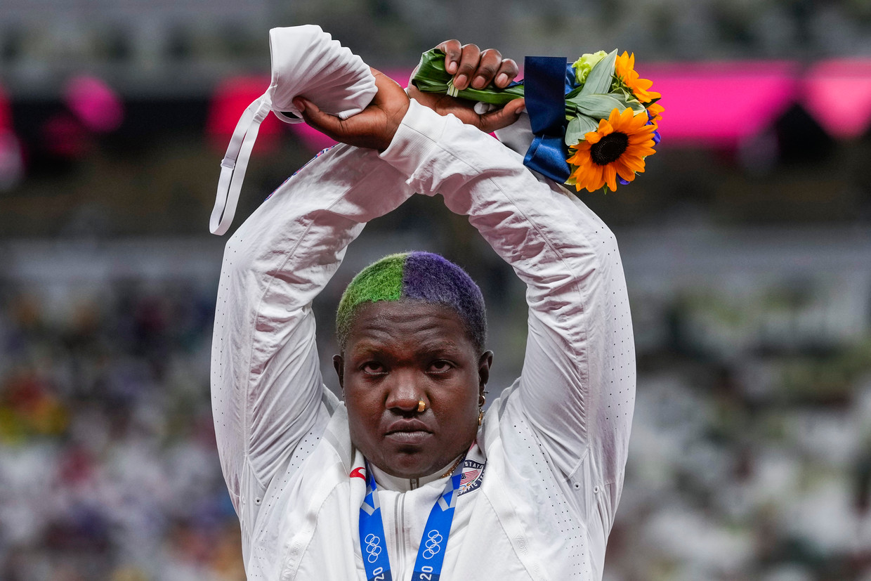 Raven Saunders.  Beeld AP