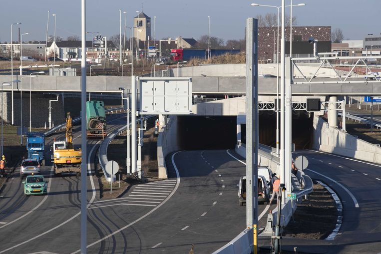De A2-tunnel bij Maastricht, vlak voor de opening in 2016.  Beeld ANP