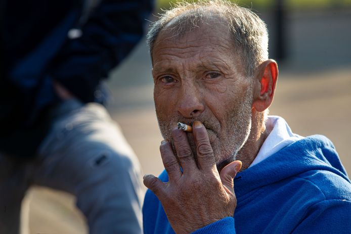 De 69-jarige Roemeense zwerver Bacco, die sinds vorige week wordt opgevangen in Swifterbant.