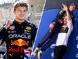 Max Verstappen werd door kickbokser en goede vriend Rico Verhoeven de hoogte in getild.
