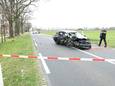 De auto die bij het ongeval in Geesteren betrokken was.