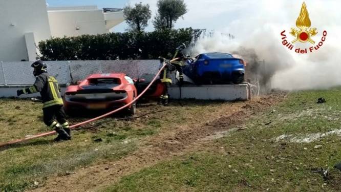 Ivo botste met zijn peperdure Ferrari tegen een muur in Italië: ‘Mogen blij zijn dat we niet gewond raakten’