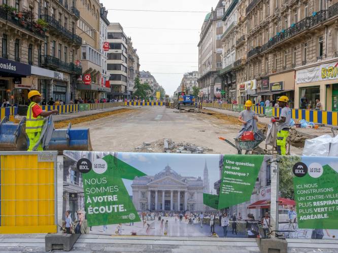 Kraan valt om op werf van Brusselse voetgangerszone, geen gewonden
